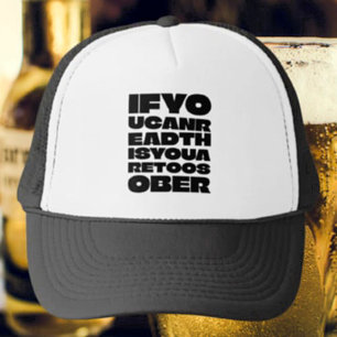 TooSober Bold Typografy Trucker Hat Truckerkappe