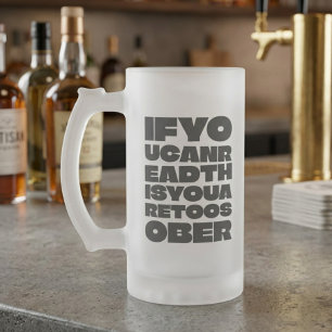 TooSober Fettgedruckte Typografie Frostierter Bech Mattglas Bierglas