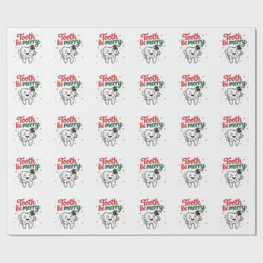 Tooth Be frohe Funny Dental Dentist Weihnachten Geschenkpapier (Flach)