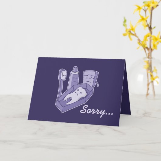 Tooth-Beerdigung Karte (Gelbe Blume)