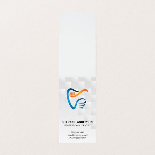 Tooth Brush and Tooth Logo | Dental Visitenkarten (Außenseite Aufgefaltet)