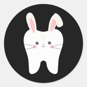 Tooth Bunny Dentist Osterfest Dental Istant Ostern Runder Aufkleber