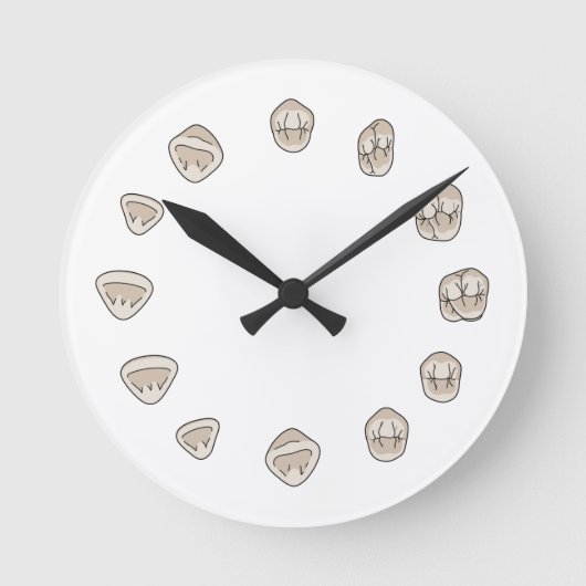 Tooth Clock (Medium) Runde Wanduhr (Vorderseite)