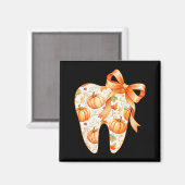 Tooth Coquette Bow Dentist Thanksgiving Dental Ist Magnet (Vorderseite/Rückseite)