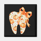 Tooth Coquette Bow Dentist Thanksgiving Dental Ist Magnet (Vorne)