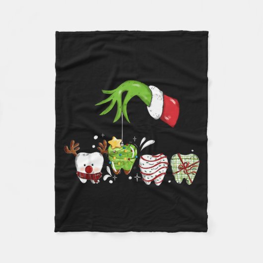 Tooth Dentist Dental Istant Teeth Christmas Santa Fleecedecke (Vorderseite)