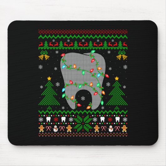 Tooth Dentist Dental Istant Teeth Ugly Christmas S Mousepad (Vorne)