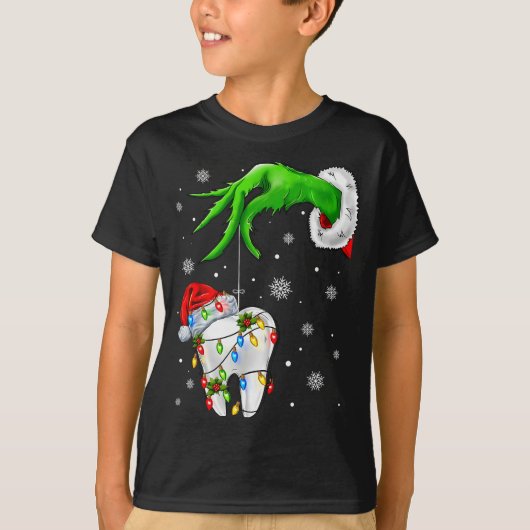 Tooth Dentist Dental Istant Teeth Xmas Christmas P T-Shirt (Vorderseite)