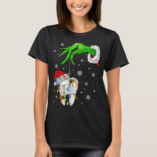 Tooth Dentist Dental Istant Teeth Xmas Christmas P T-Shirt (Vorderseite)