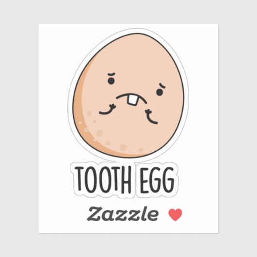 Tooth Egg Funny Dental Toothache Puff Aufkleber (Blatt)