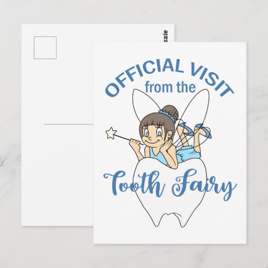 Tooth Fairy Besuch Postkarte (Vorne/Hinten)