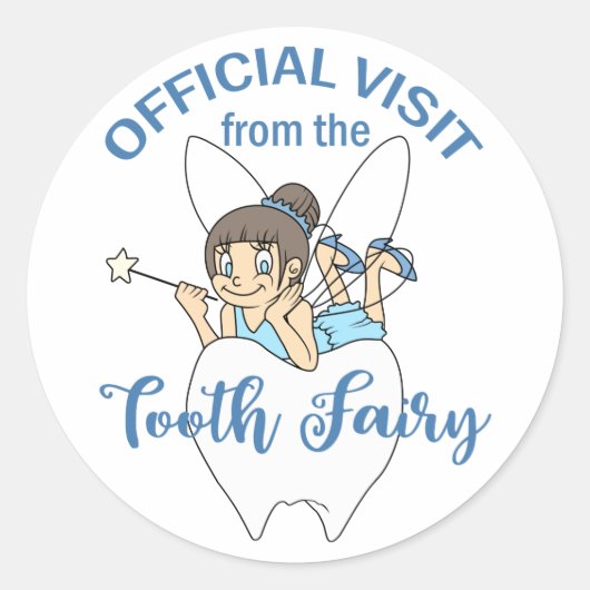 Tooth Fairy Besuch Runder Aufkleber (Vorderseite)
