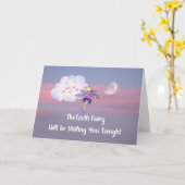 Tooth Fairy besucht junges Kind Karte (Gelbe Blume)