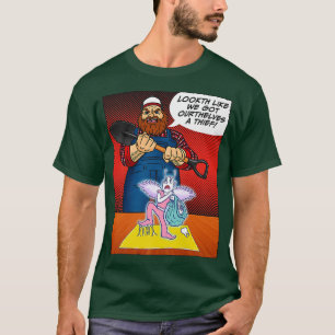 Tooth Fairy Caught Red Handed Funny Cartoon Comic T-Shirt