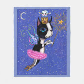 Tooth Fairy Dog Boston Terrier Pink Tutu Crown Fleecedecke (Vorderseite)