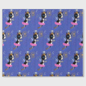 Tooth Fairy Dog Boston Terrier Pink Tutu Crown Geschenkpapier (Flach)