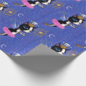 Tooth Fairy Dog Boston Terrier Pink Tutu Crown Geschenkpapier (Ecke)
