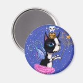 Tooth Fairy Dog Boston Terrier Pink Tutu Crown Magnet (Vorderseite/Rückseite)