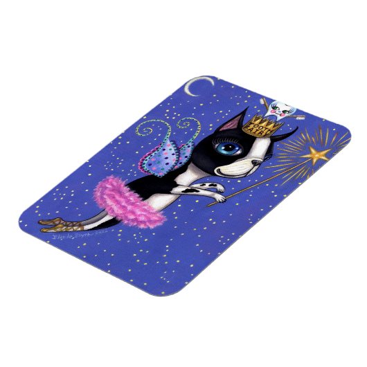 Tooth Fairy Dog Boston Terrier Pink Tutu Crown Magnet (Linke Seite)