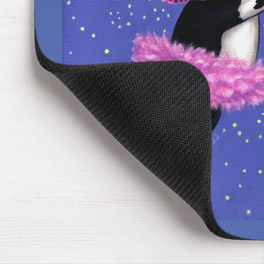 Tooth Fairy Dog Boston Terrier Pink Tutu Crown Mousepad (Ecke)