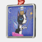 Tooth Fairy Dog Boston Terrier Pink Tutu Crown Ornament Aus Metall (Links)