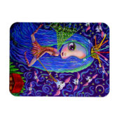 Tooth Fairy Doll Big Eyes und Toothbrush Crown Magnet (Horizontal)