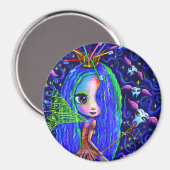 Tooth Fairy Flying Teeth Toothbrush Crown Big Eyes Magnet (Vorderseite/Rückseite)