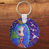 Tooth Fairy Flying Teeth Toothbrush Crown Big Eyes Schlüsselanhänger (Vorderseite)