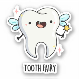 Tooth Fairy Funny Tooth Puff Aufkleber