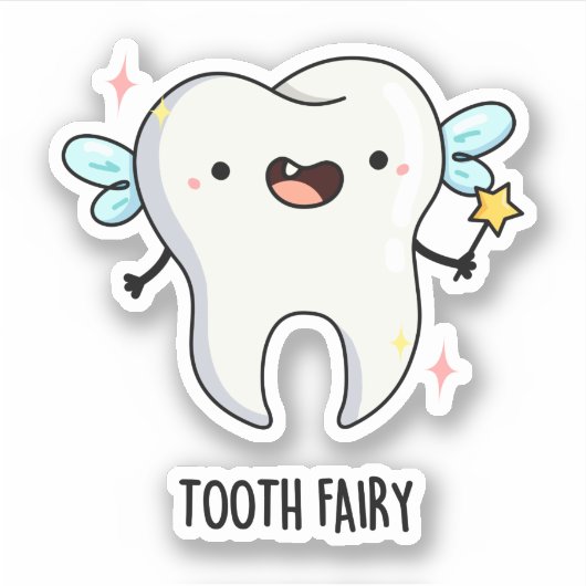 Tooth Fairy Funny Tooth Puff Aufkleber (Vorderseite)