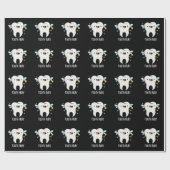 Tooth Fairy Funny Tooth Puff Dark BG Geschenkpapier (Flach)