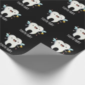 Tooth Fairy Funny Tooth Puff Dark BG Geschenkpapier (Ecke)