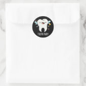 Tooth Fairy Funny Tooth Puff Dark BG Runder Aufkleber (Tasche)