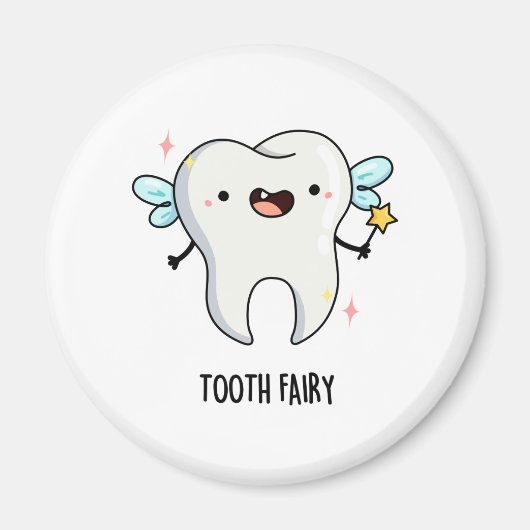 Tooth Fairy Funny Tooth Puff Magnet (Vorne)