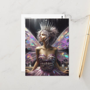 Tooth Fairy in ihrem Kleid aus Zähne Postkarte