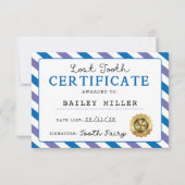 Tooth Fairy Lost Tooth Certification Printable Einladung (Vorderseite)
