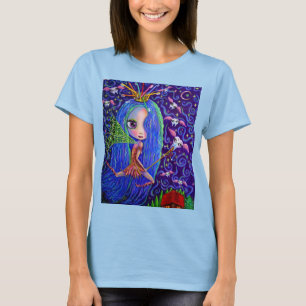 Tooth Fairy Moon & Stars Magic Wand Big Eyes T-Shirt