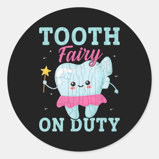 Tooth Fairy on Duty Halloween Runder Aufkleber (Vorderseite)