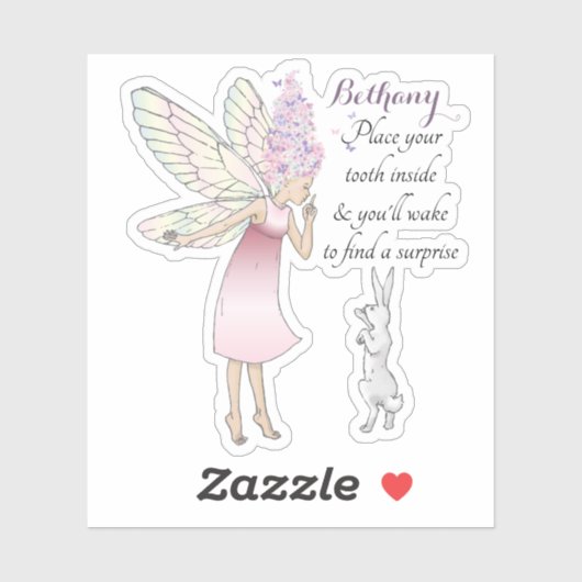 Tooth Fairy Poem Kids Personalisiert Label (Blatt)