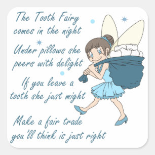 Tooth Fairy Quadratischer Aufkleber