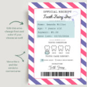Tooth Fairy Receipt Printable Einladung