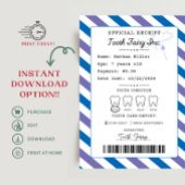 Tooth Fairy Receipt Printable Einladung