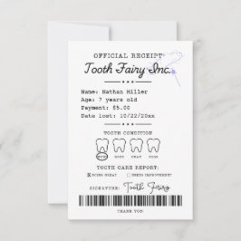 Tooth Fairy Receipt Printable Einladung