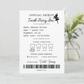 Tooth Fairy Receipt Printable Einladung (Stehend Vorderseite)