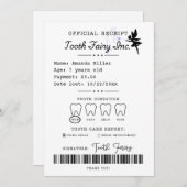 Tooth Fairy Receipt Printable Einladung (Vorne/Hinten)