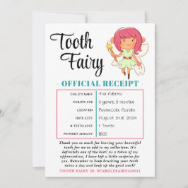 Tooth Fairy Receipt Tooth Loss Certificate Einladung