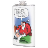 Tooth Fairy Santa Funny Weihnachts-Cartoon Flachmann (Links)