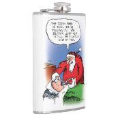 Tooth Fairy Santa Funny Weihnachts-Cartoon Flachmann (Rechts)