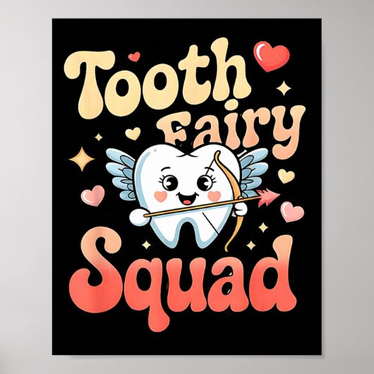 Tooth Fairy Squad Cute Cud Tooth Retro Dental Humo Poster (Vorne)