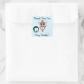 Tooth Fairy Vielen Dank Quadratischer Aufkleber (Tasche)